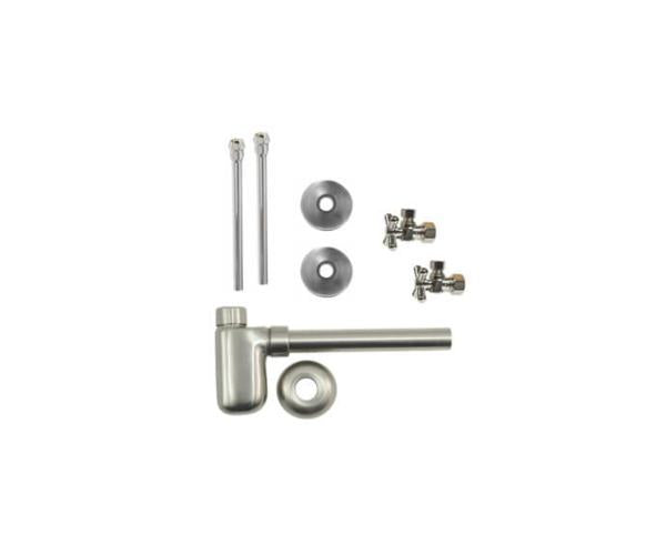 Mountain Plumbing - Lavatory Supply Kit - Brass Cross Handle with 1/4 Turn Ball Valve (MT621-NL) - Angle, Bottle Trap