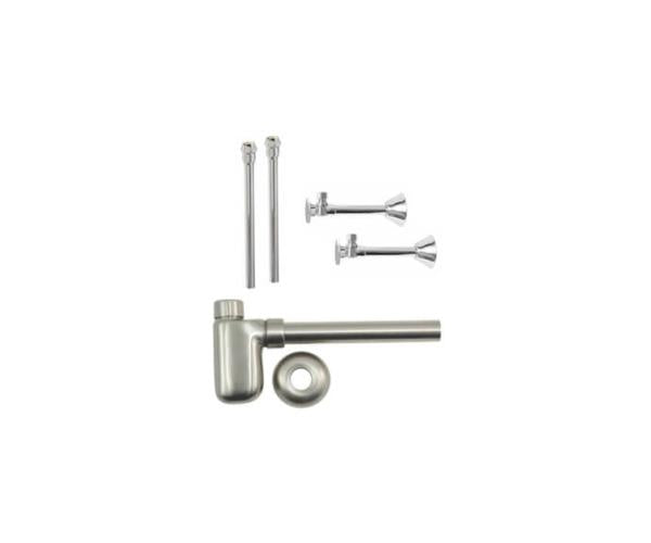 Mountain Plumbing - Lavatory Supply Kit - Brass Oval Handle with 1/4 Turn Ball Valve (MT316-NL) - Angle Sweat, Bottle Trap