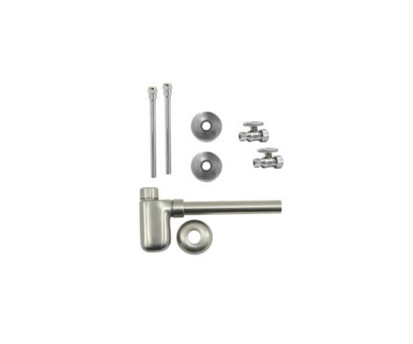 Mountain Plumbing - Lavatory Supply Kit - Brass Oval Handle with 1/4 Turn Ball Valve (MT410-NL) - Straight, Bottle Trap