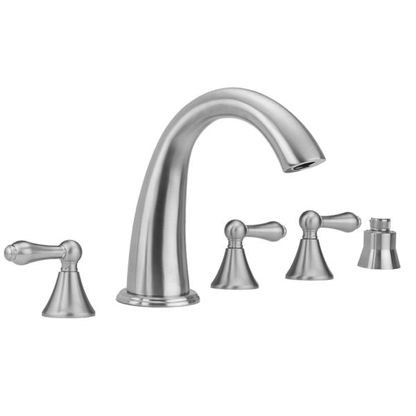 Jaclo - Cranford Roman Tub Set with Regency Lever Handles and Straight Handshower Mount