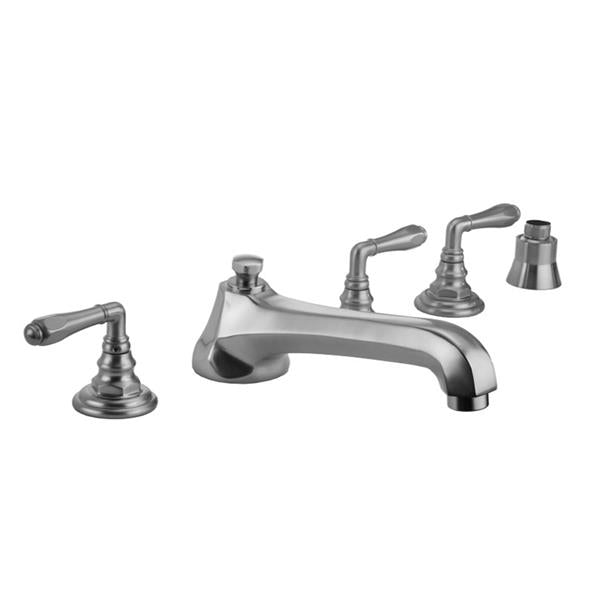 Jaclo - Westfield Roman Tub Set with Low Spout and Smooth Lever Handles and Straight Handshower Mount
