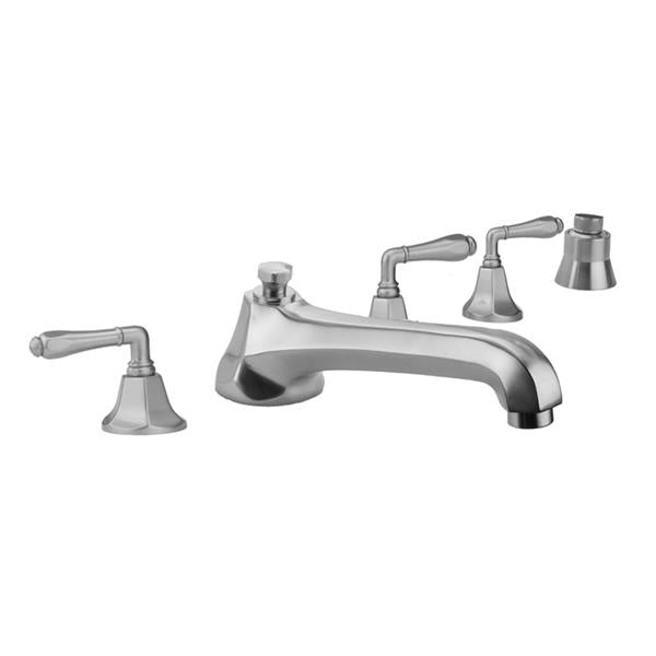Jaclo - Astor Roman Tub Set with Low Spout and Smooth Lever Handles and Straight Handshower Mount