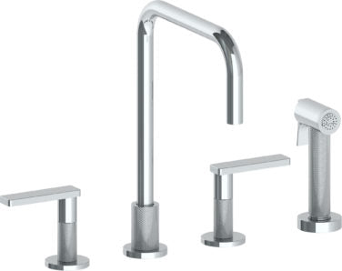 Watermark - Rainey Deck Mounted 4 Hole Square Top Kitchen Set - Includes Side Spray