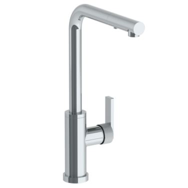 Watermark -Rainey Deck Mounted 1 Hole Square Top Kitchen Faucet with Pull Out Spray - High Spout