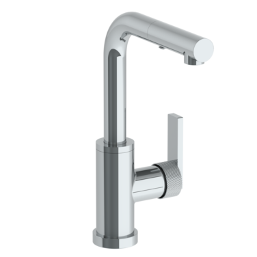 Watermark -Rainey Deck Mounted 1 Hole Square Top Prep Faucet with Pull Out Spray