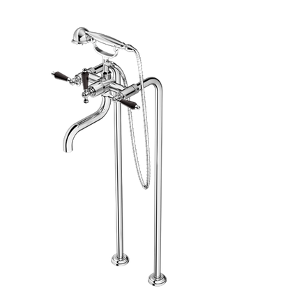 Santec - Klassica Crystal Floor Mount Tub Filler With Hand Shower