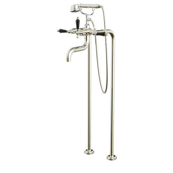 Santec - Klassica Crystal Floor Mount Tub Filler With Hand Shower