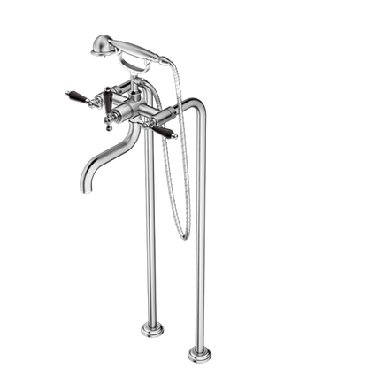 Santec - Klassica Crystal Floor Mount Tub Filler With Hand Shower