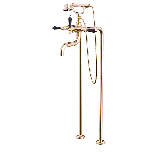 Santec - Klassica Crystal Floor Mount Tub Filler With Hand Shower