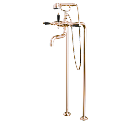 Santec - Klassica Crystal Floor Mount Tub Filler With Hand Shower