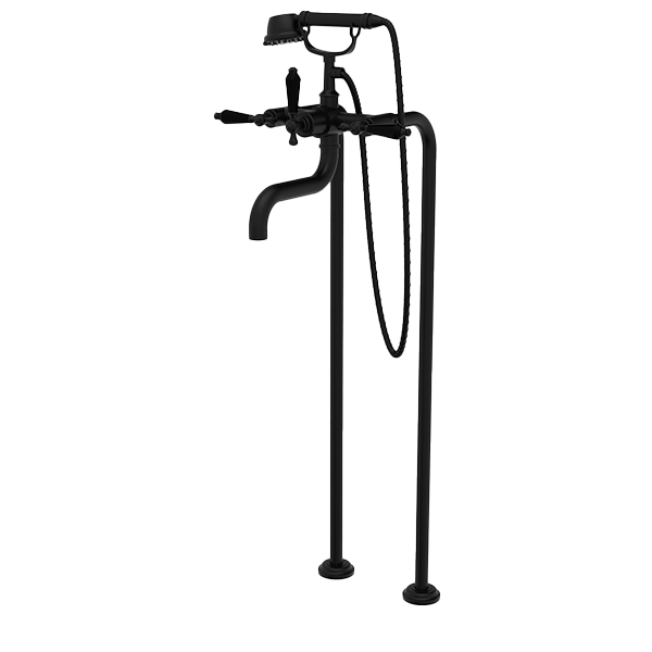 Santec - Klassica Crystal Floor Mount Tub Filler With Hand Shower
