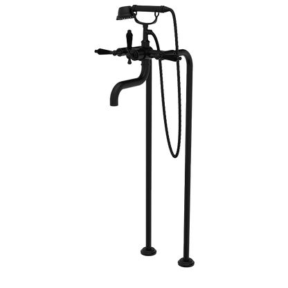 Santec - Klassica Crystal Floor Mount Tub Filler With Hand Shower