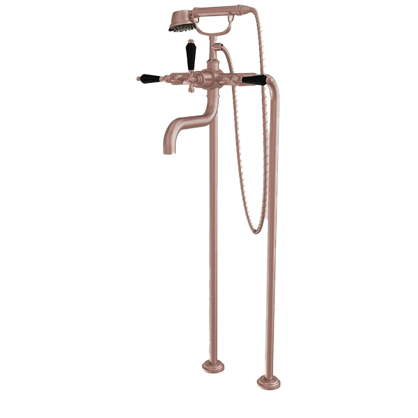 Santec - Klassica Crystal Floor Mount Tub Filler With Hand Shower