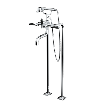 Santec - Edo Crystal Floor Mount Tub Filler With Hand Shower