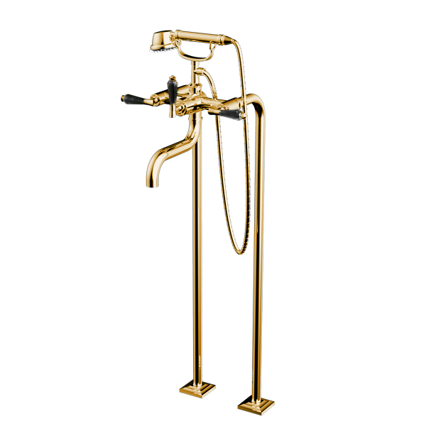 Santec - Edo Crystal Floor Mount Tub Filler With Hand Shower