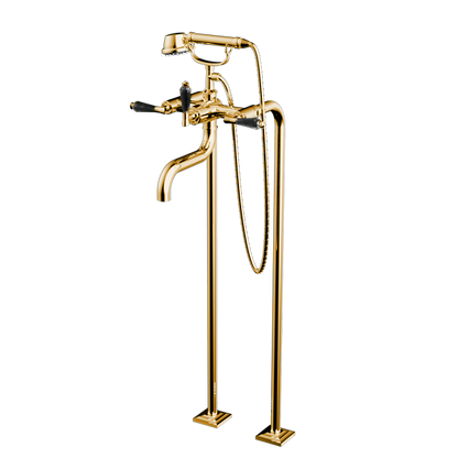 Santec - Edo Crystal Floor Mount Tub Filler With Hand Shower