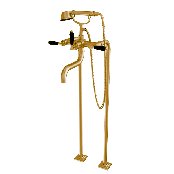 Santec - Edo Crystal Floor Mount Tub Filler With Hand Shower