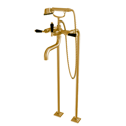 Santec - Edo Crystal Floor Mount Tub Filler With Hand Shower