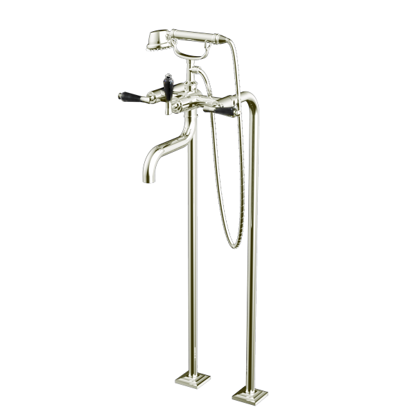 Santec - Edo Crystal Floor Mount Tub Filler With Hand Shower