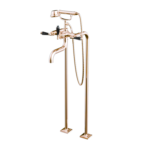 Santec - Edo Crystal Floor Mount Tub Filler With Hand Shower