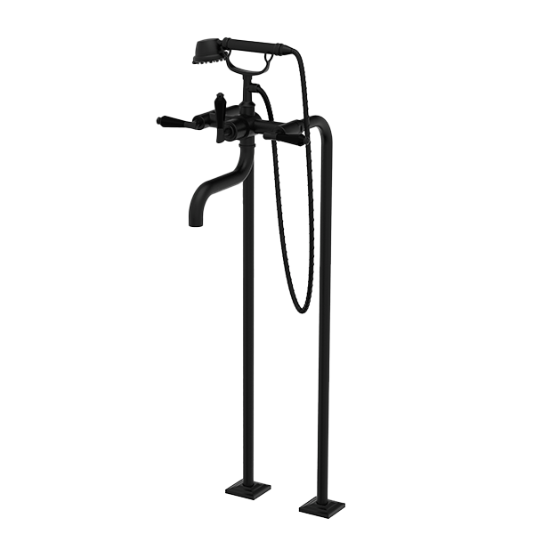 Santec - Edo Crystal Floor Mount Tub Filler With Hand Shower