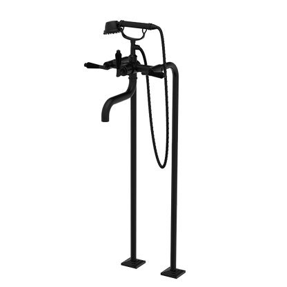 Santec - Edo Crystal Floor Mount Tub Filler With Hand Shower