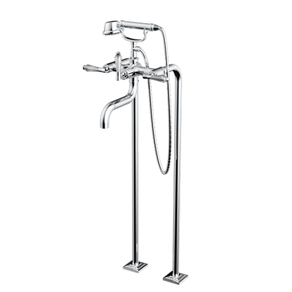 Santec - Edo Crystal Floor Mount Tub Filler With Hand Shower