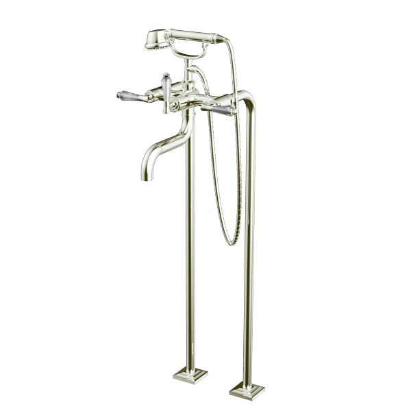 Santec - Edo Crystal Floor Mount Tub Filler With Hand Shower