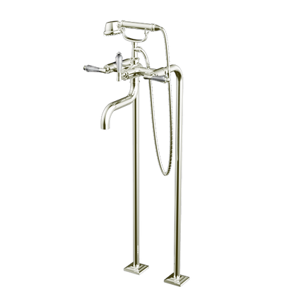 Santec - Edo Crystal Floor Mount Tub Filler With Hand Shower