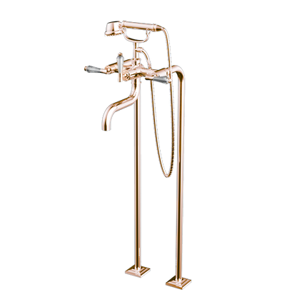 Santec - Edo Crystal Floor Mount Tub Filler With Hand Shower