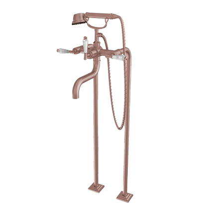 Santec - Edo Crystal Floor Mount Tub Filler With Hand Shower