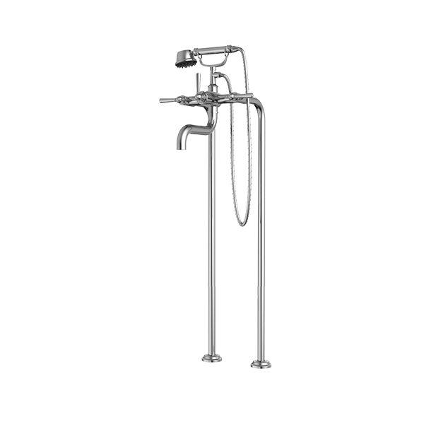 Santec - Hana Floor Mount Tub Filler With Hand Shower