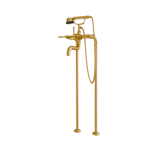Santec - Hana Floor Mount Tub Filler With Hand Shower