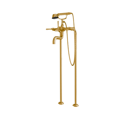 Santec - Hana Floor Mount Tub Filler With Hand Shower