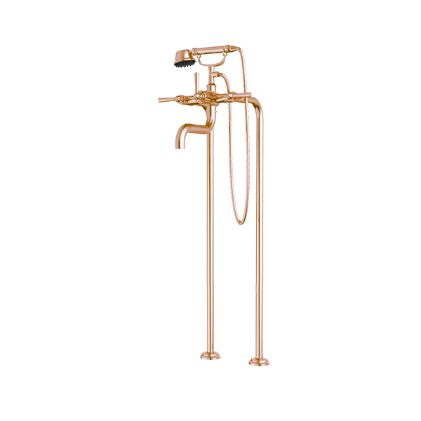 Santec - Hana Floor Mount Tub Filler With Hand Shower