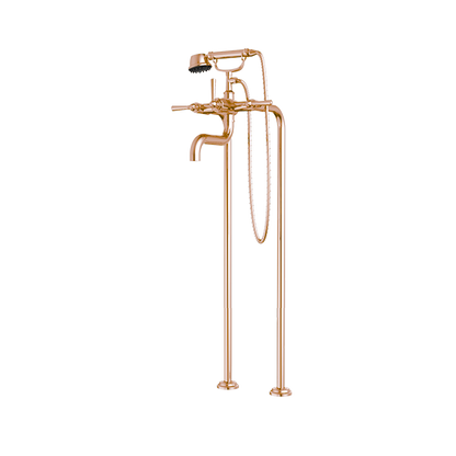 Santec - Hana Floor Mount Tub Filler With Hand Shower