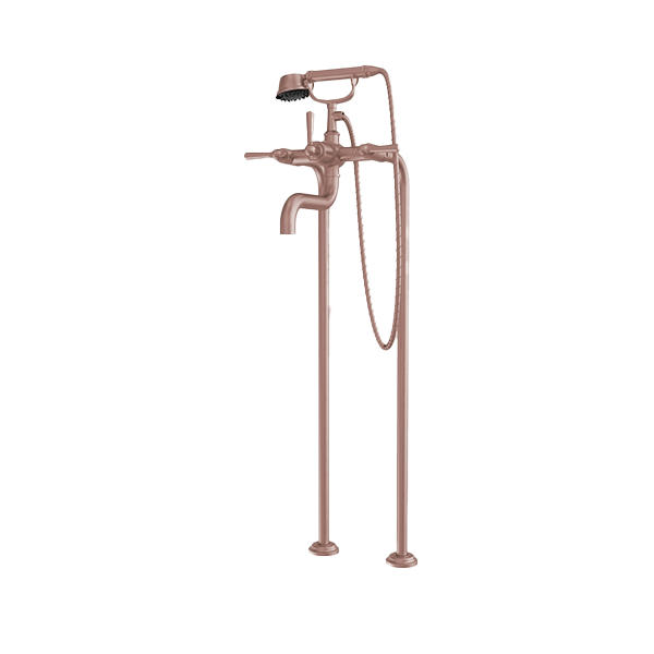 Santec - Hana Floor Mount Tub Filler With Hand Shower