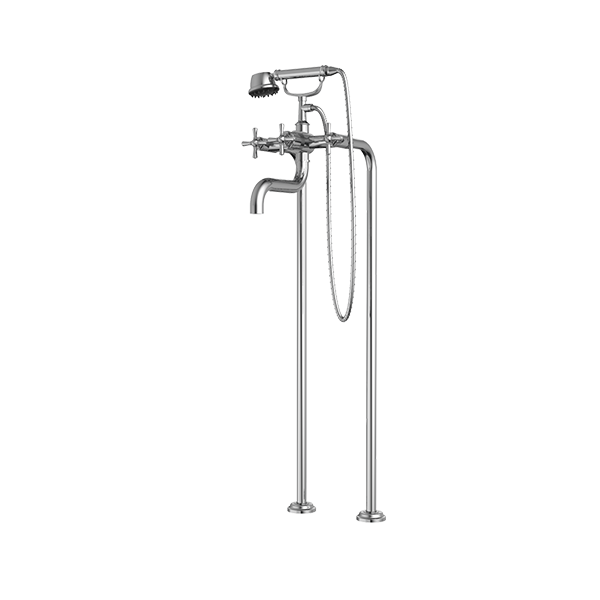 Santec - Hana Floor Mount Tub Filler With Hand Shower