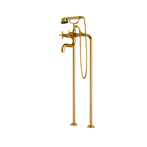Santec - Hana Floor Mount Tub Filler With Hand Shower