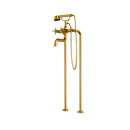 Santec - Hana Floor Mount Tub Filler With Hand Shower
