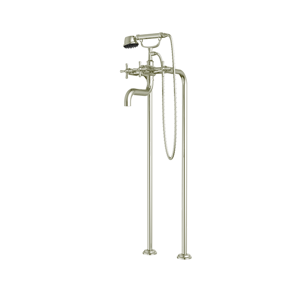 Santec - Hana Floor Mount Tub Filler With Hand Shower