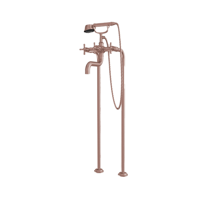 Santec - Hana Floor Mount Tub Filler With Hand Shower