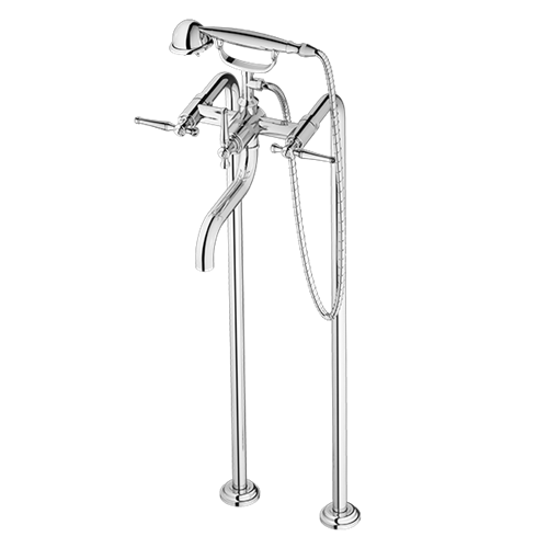 Santec - Klassica Floor Mount Tub Filler With Hand Shower
