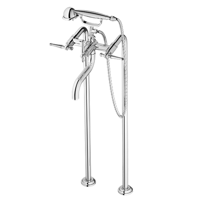 Santec - Klassica Floor Mount Tub Filler With Hand Shower