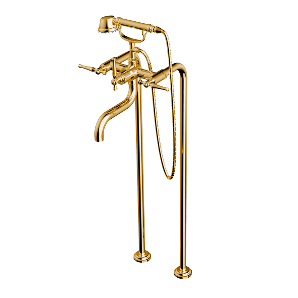 Santec - Klassica Floor Mount Tub Filler With Hand Shower