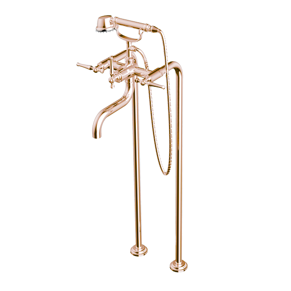 Santec - Klassica Floor Mount Tub Filler With Hand Shower