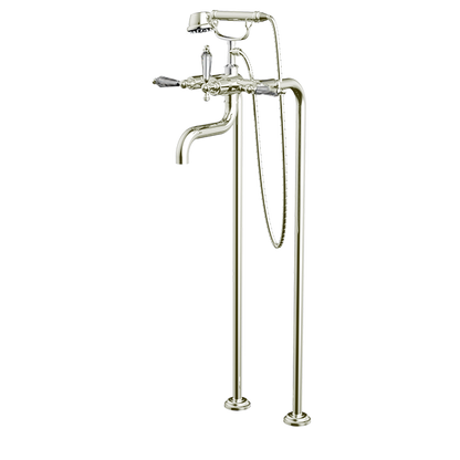 Santec - Klassica Crystal Floor Mount Tub Filler With Hand Shower