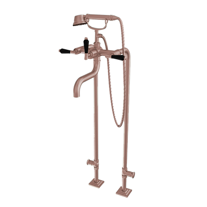 Santec - Edo Crystal Floor Mount Tub Filler With Hand Shower And Shut-Off Valves (Pair)