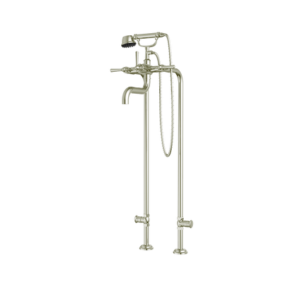 Santec - Hana Floor Mount Tub Filler With Hand Shower And Shut-Off Valves (Pair)