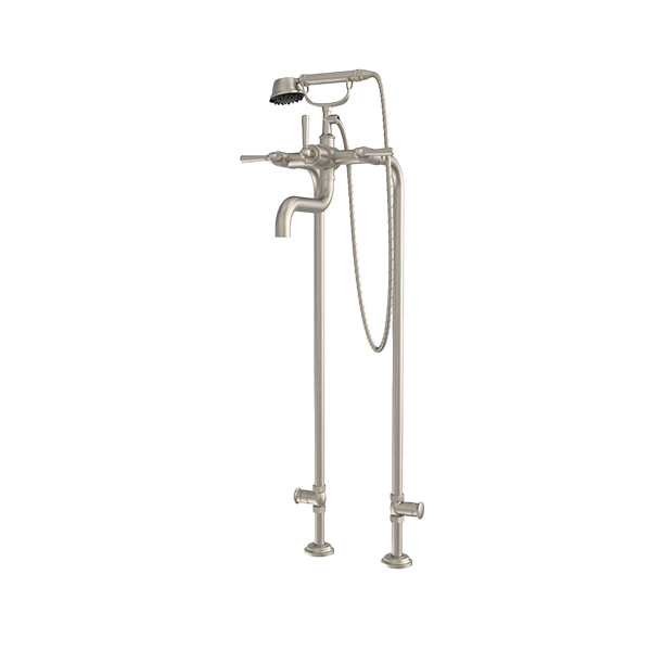 Santec - Hana Floor Mount Tub Filler With Hand Shower And Shut-Off Valves (Pair)